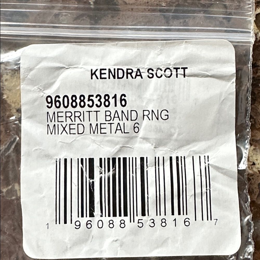 NWT Kendra Scott Merritt Band Ring Mixed Metal - Size 6 - Picture 4 of 5